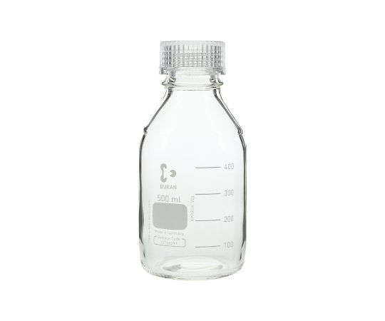 SCHOTT DURAN 017200-5003 A Screw-Top Bottle Round White (DURAN(R)) with Clear Cap 500mL